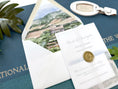 Load image into Gallery viewer, Italy Destination Wedding Invitation with Custom Watercolor Venue Illustration