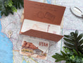 Load image into Gallery viewer, Custom Desert Mountain Watercolor Boarding Pass Wedding Invitation (Moab, Utah)
