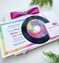 Load image into Gallery viewer, Groovy Tie-Dye Record B'Not/Bat Mitzvah Invitation