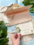 Load image into Gallery viewer, Elegant Orchid Boarding Pass Wedding Invitation (Waimea, HI)