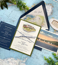 Load image into Gallery viewer, Watercolor Lake House on Canandaigua Wedding Invitation (Finger Lakes, New York)