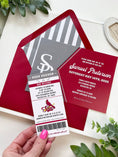 Load image into Gallery viewer, Baseball Ticket Bar Mitzvah Invitation (Sports Theme)