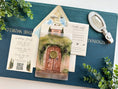 Load image into Gallery viewer, Romantic Watercolor and Vellum Invite with Wax Seal (Volterra, Italy)