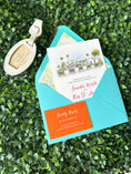 Load image into Gallery viewer, Tropical Watercolor Wedding Invitation, Shuffleboard Club (St Petersburg, Florida)
