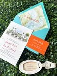 Load image into Gallery viewer, Tropical Watercolor Wedding Invitation, Shuffleboard Club (St Petersburg, Florida)