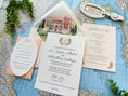 Load image into Gallery viewer, Tuscan Watercolor and Letterpress Wedding Invitation Italy (Villa Lena, Italy)