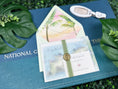 Load image into Gallery viewer, Custom Watercolor Hemingway House Sunset Wedding Invitation (Key West, Florida)