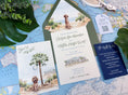 Load image into Gallery viewer, Citadel Beach Club Watercolor Wedding Invitation (Isle of Palms, South Carolina)