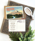 Load image into Gallery viewer, custom vintage save the date postcard, oregon