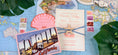 Load image into Gallery viewer, tropical La Jolla, CA custom watercolor wedding invitation with inculded postcard and embellishments