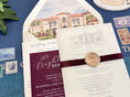 Load image into Gallery viewer, Elegant Tropical Custom Watercolor Invitation (Bella Mansion and Gardens, Florida)