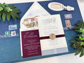 Load image into Gallery viewer, Elegant Tropical Custom Watercolor Invitation (Bella Mansion and Gardens, Florida)