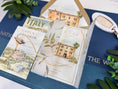 Load image into Gallery viewer, Custom Tuscany Villa Wedding Invitation | Italy Watercolor and Vellum