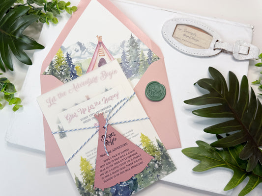 Adventure Themed Baby Shower Invitation - Couples Shower