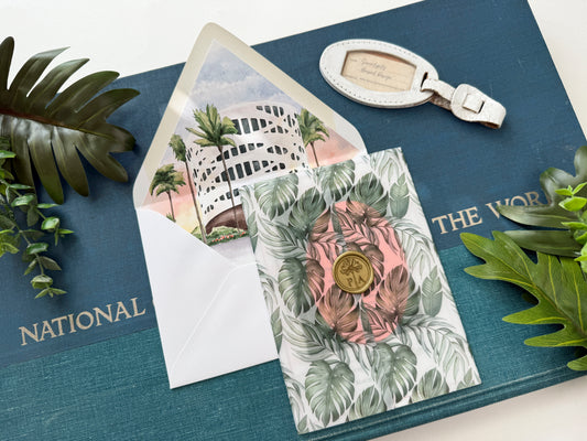 Miami Beach Custom Watercolor Invitation (Faena Forum)