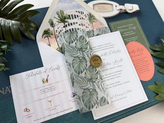 Miami Beach Custom Watercolor Invitation (Faena Forum)