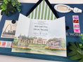 Load image into Gallery viewer, St. Louis - the Muny at Forest Park -  Watercolor Gatefold Wedding Invitation
