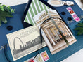 Load image into Gallery viewer, St. Louis - the Muny at Forest Park -  Watercolor Gatefold Wedding Invitation
