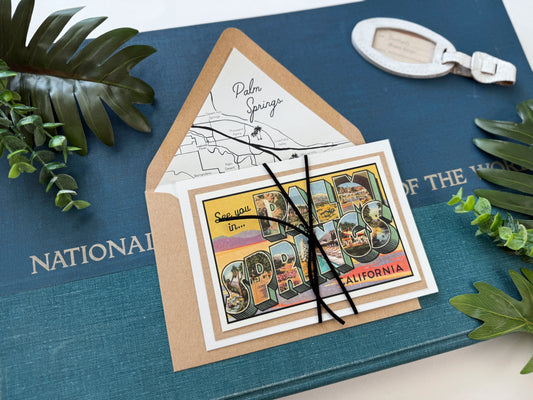 Custom Watercolor Palm Springs Wedding Invitation