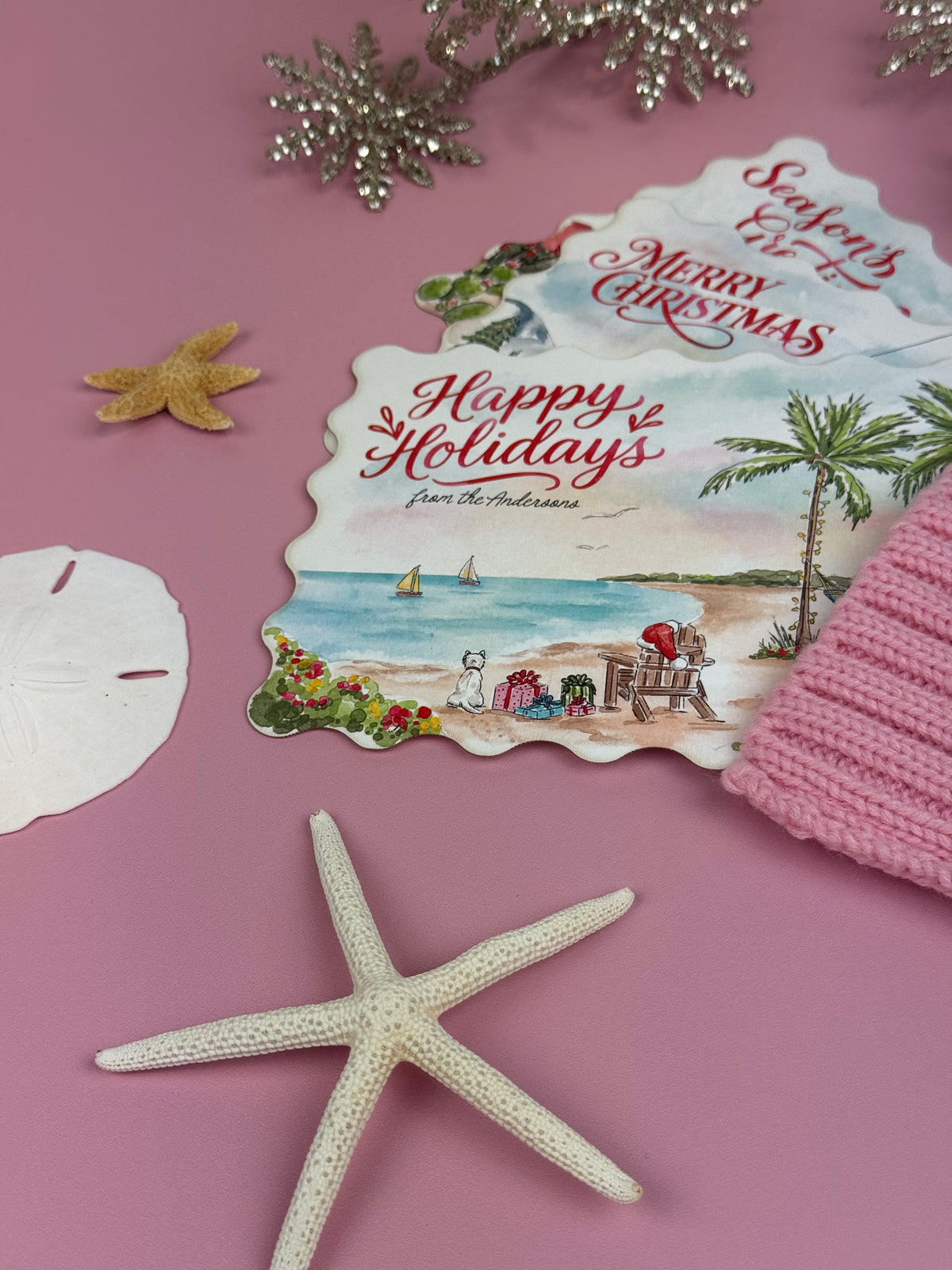 Tropical Watercolor Holiday Card | Illustrated Christmas Card