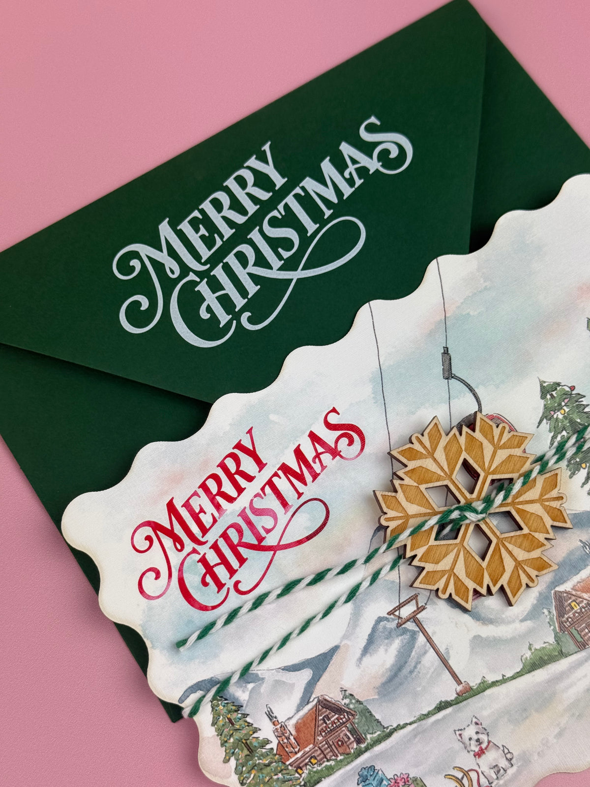 Mountain Watercolor Holiday Card | Illustrated Christmas Card