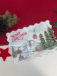 Load image into Gallery viewer, Mountain Watercolor Holiday Card | Illustrated Christmas Card
