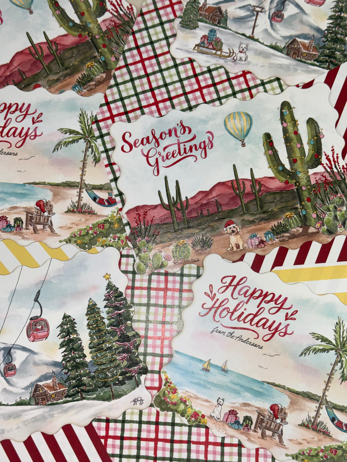Mountain Watercolor Holiday Card | Illustrated Christmas Card