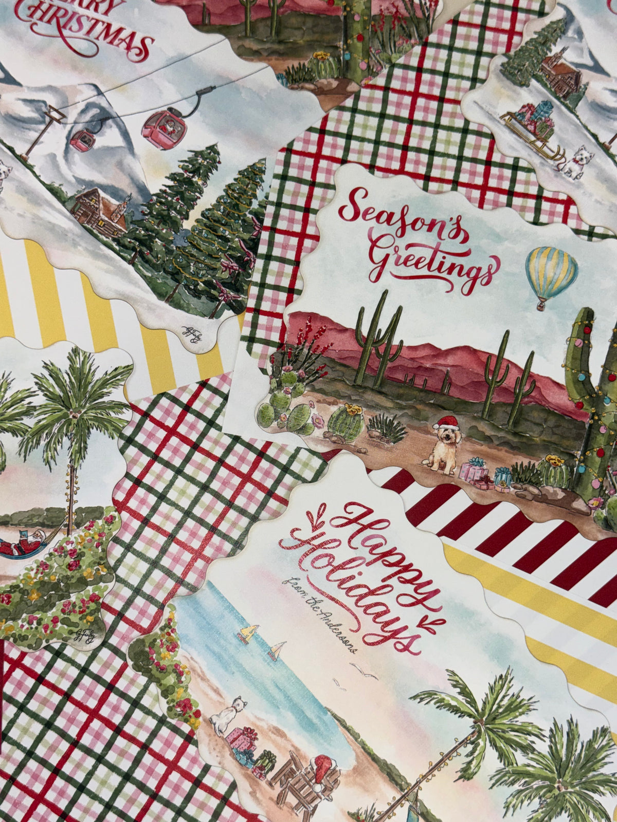 Desert Watercolor Holiday Card | Illustrated Christmas Card