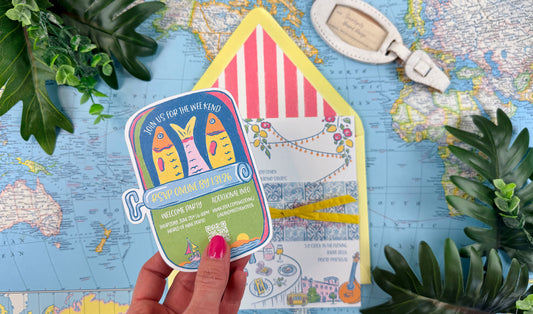 Colorful and Illustrated Portugal Wedding Invitation