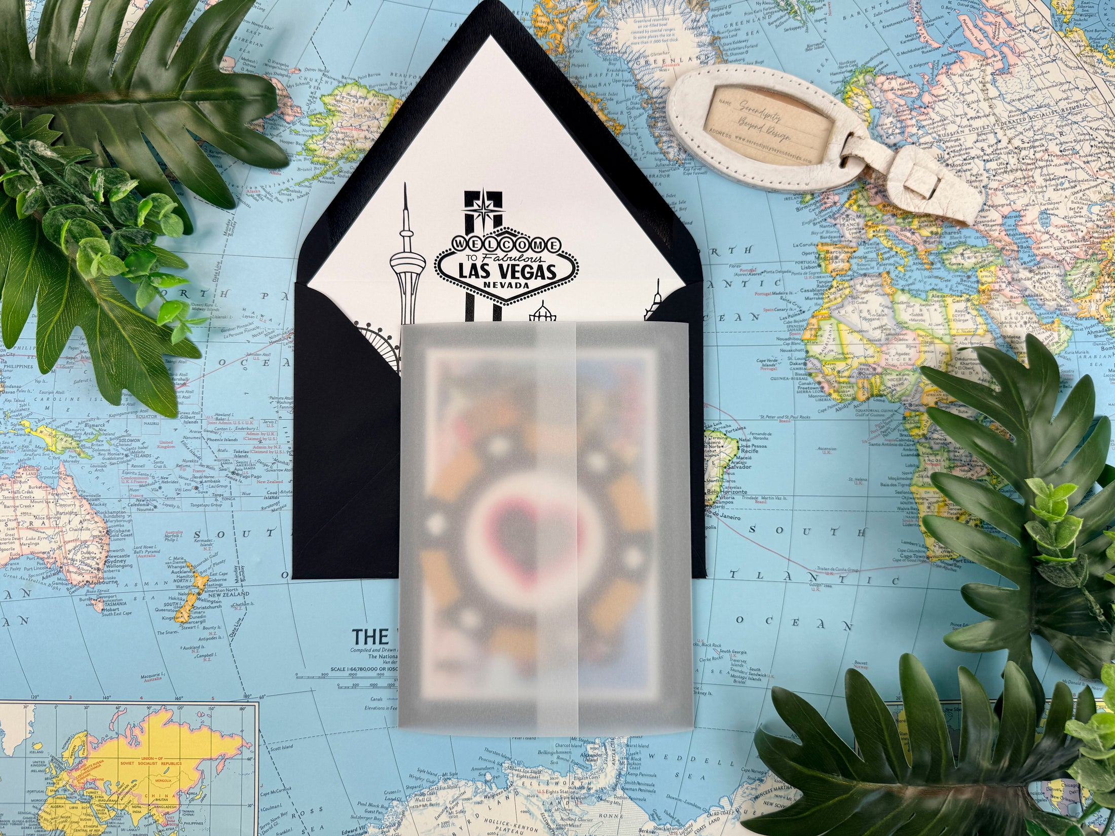 Custom Retro Las Vegas Wedding Invitation - (Sure Thing Chapel)