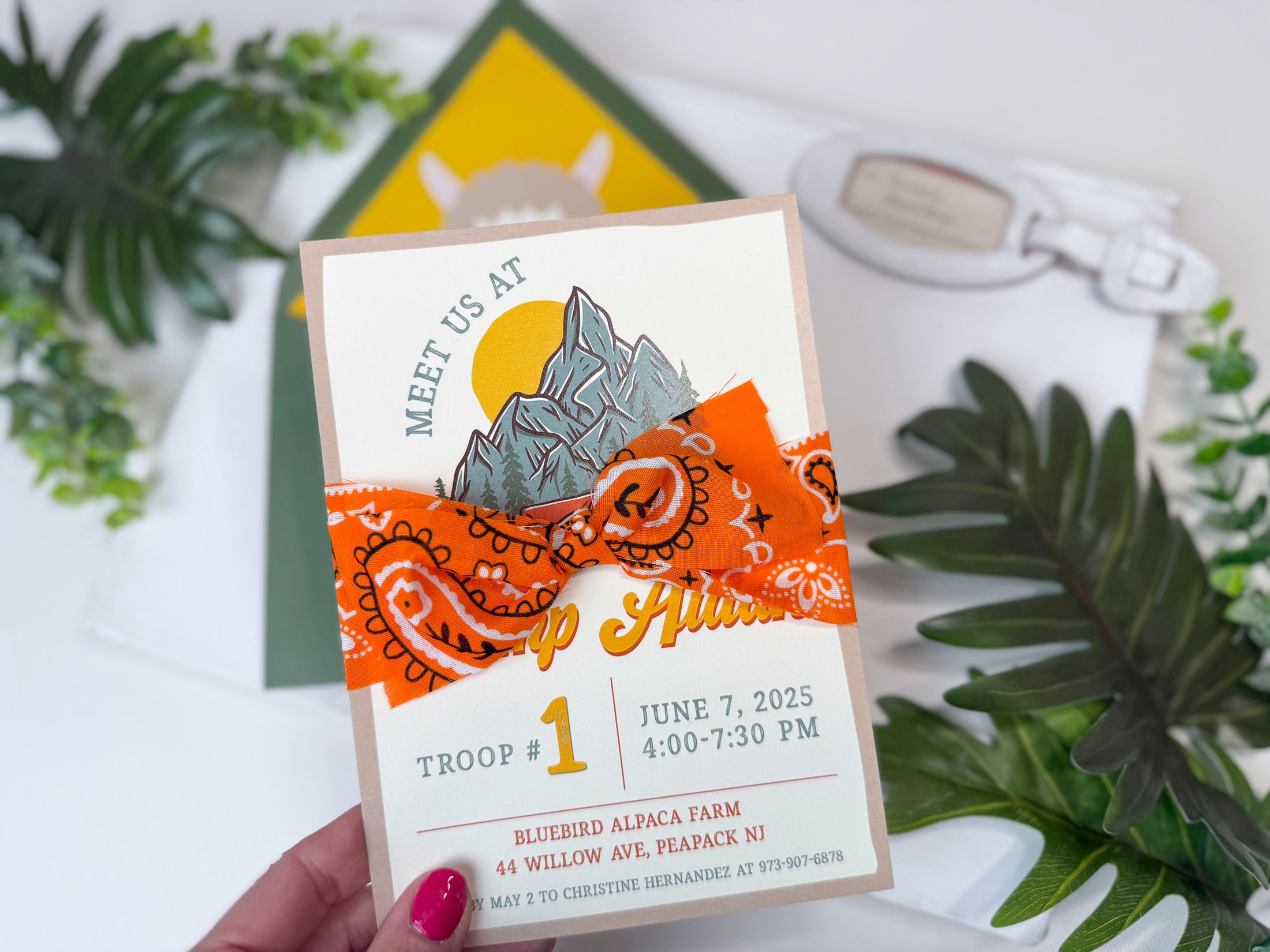 Kids Camping Birthday Invite - First Birthday