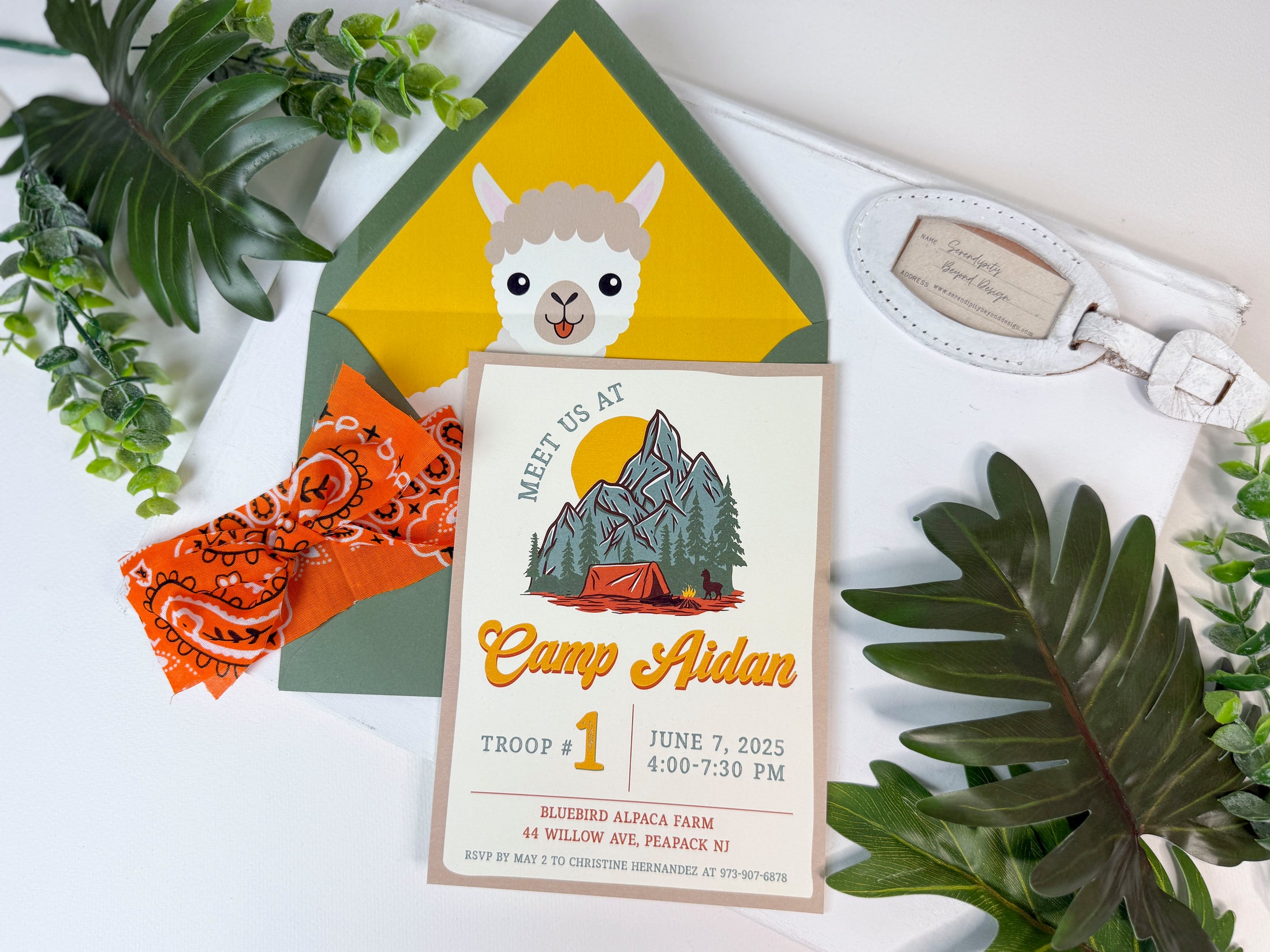 Kids Camping Birthday Invite - First Birthday