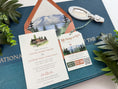 Load image into Gallery viewer, Watercolor Mountain Wedding Invitation with Ski Lift RSVP (Truckee, California)

