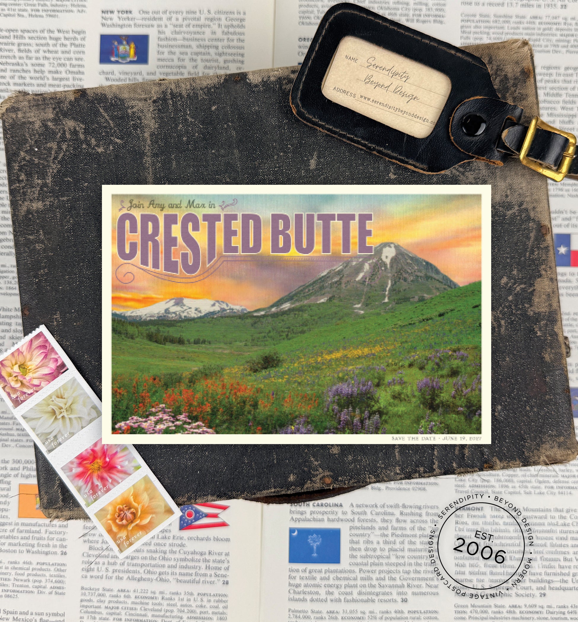 Save the Date - Crested Butte - Vintage Travel Postcard (Copy)