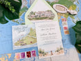 Load image into Gallery viewer, Hilton Head Island Invitation, Coastal Watercolor Venue Wedding Invitation
