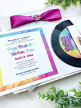 Load image into Gallery viewer, Groovy Tie-Dye Record B'Not/Bat Mitzvah Invitation
