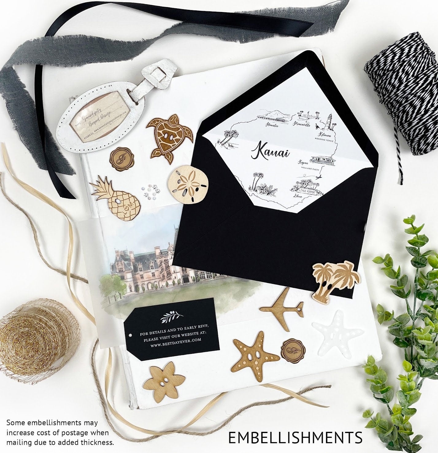 Watercolor and Engagement Photo Save the Date - La Villa (Kansas City, Missouri)
