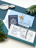 Load image into Gallery viewer, Vintage Air Mail Baby Shower Invitation with Passport Insert (Blue)
