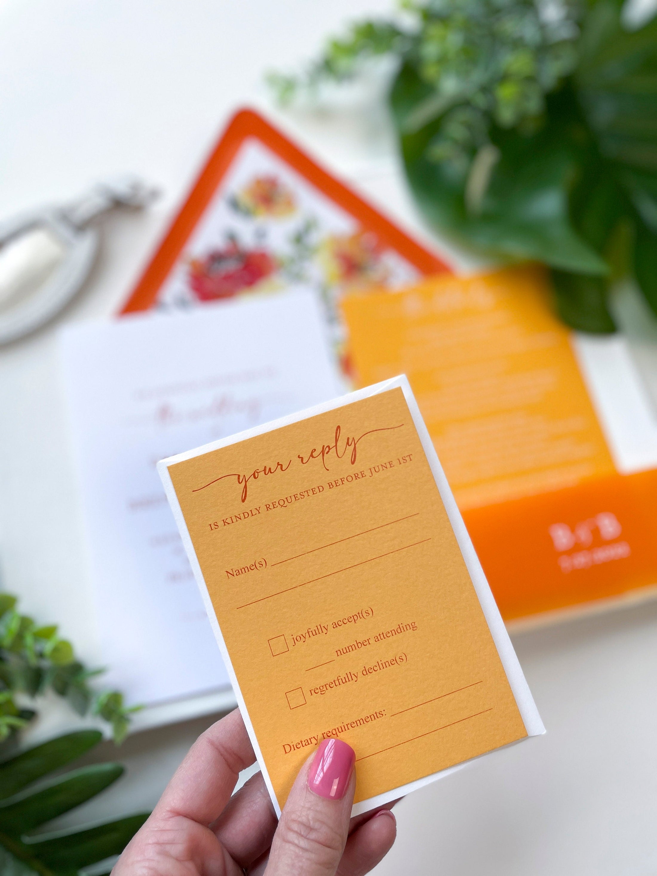 Modern Sunset Wedding Invitation (Puerto Rico)