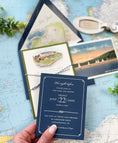 Load image into Gallery viewer, Watercolor Lake House on Canandaigua Wedding Invitation (Finger Lakes, New York)

