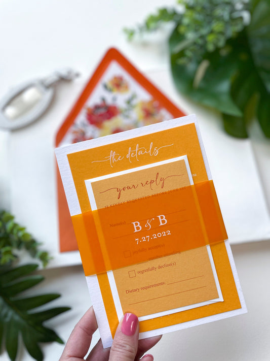 Modern Sunset Wedding Invitation (Puerto Rico)