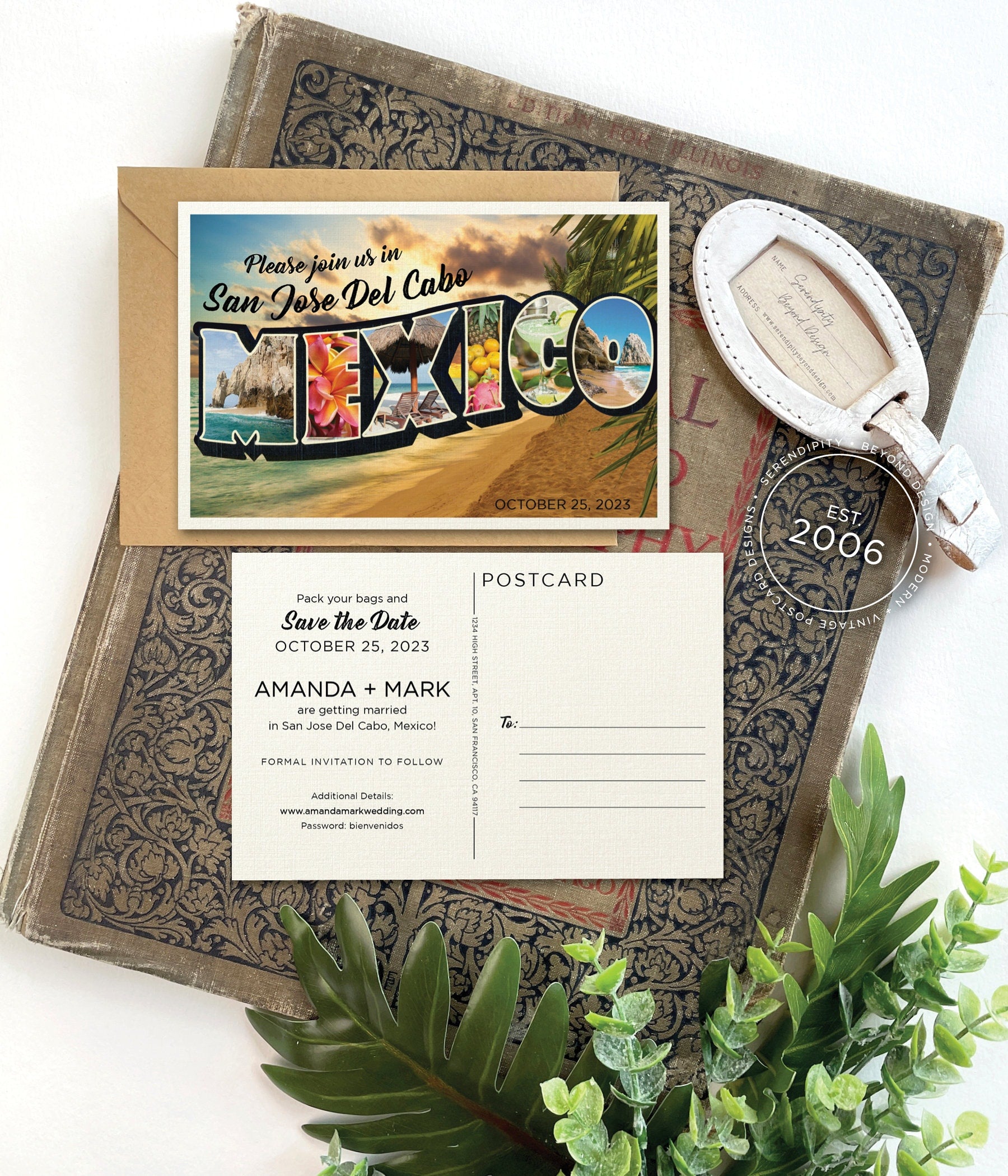 Save the Date - San Jose Del Cabo, Mexico Large Letter Postcard