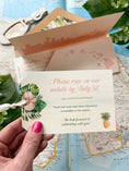 Load image into Gallery viewer, Elegant Orchid Boarding Pass Wedding Invitation (Waimea, HI)
