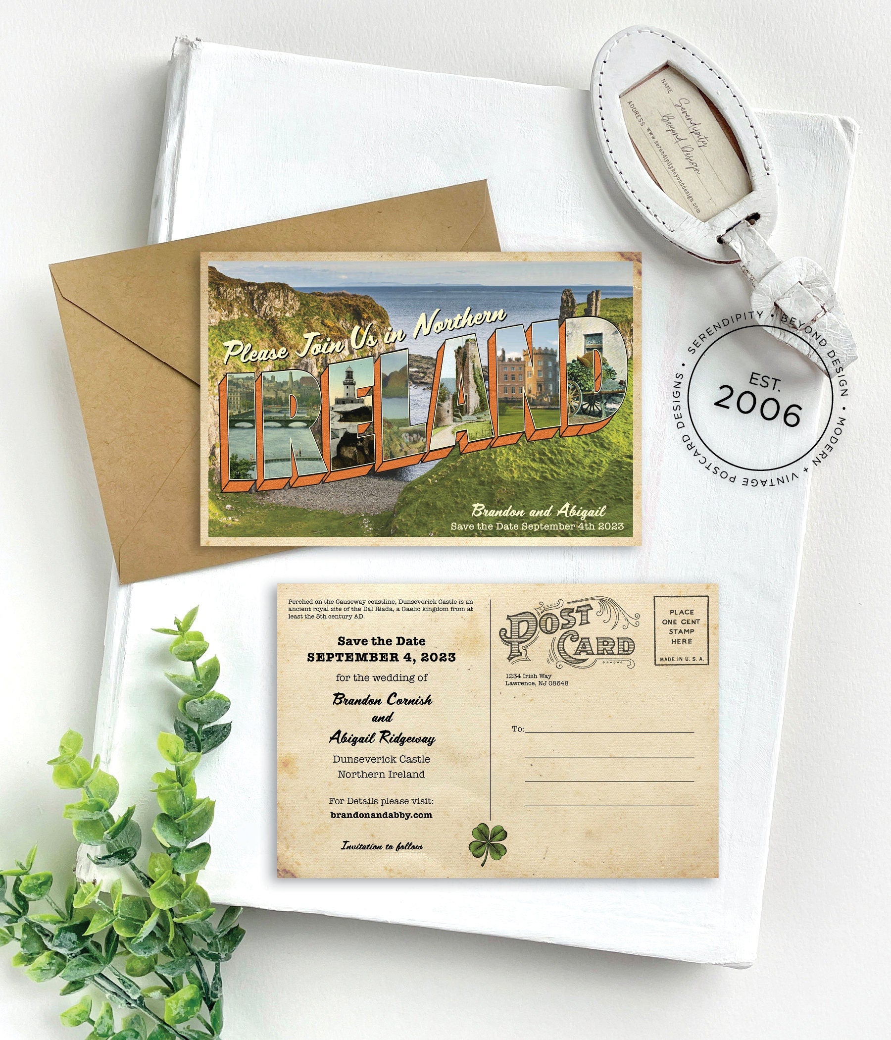 Save the Date - Ireland - Vintage Large Letter Postcard
