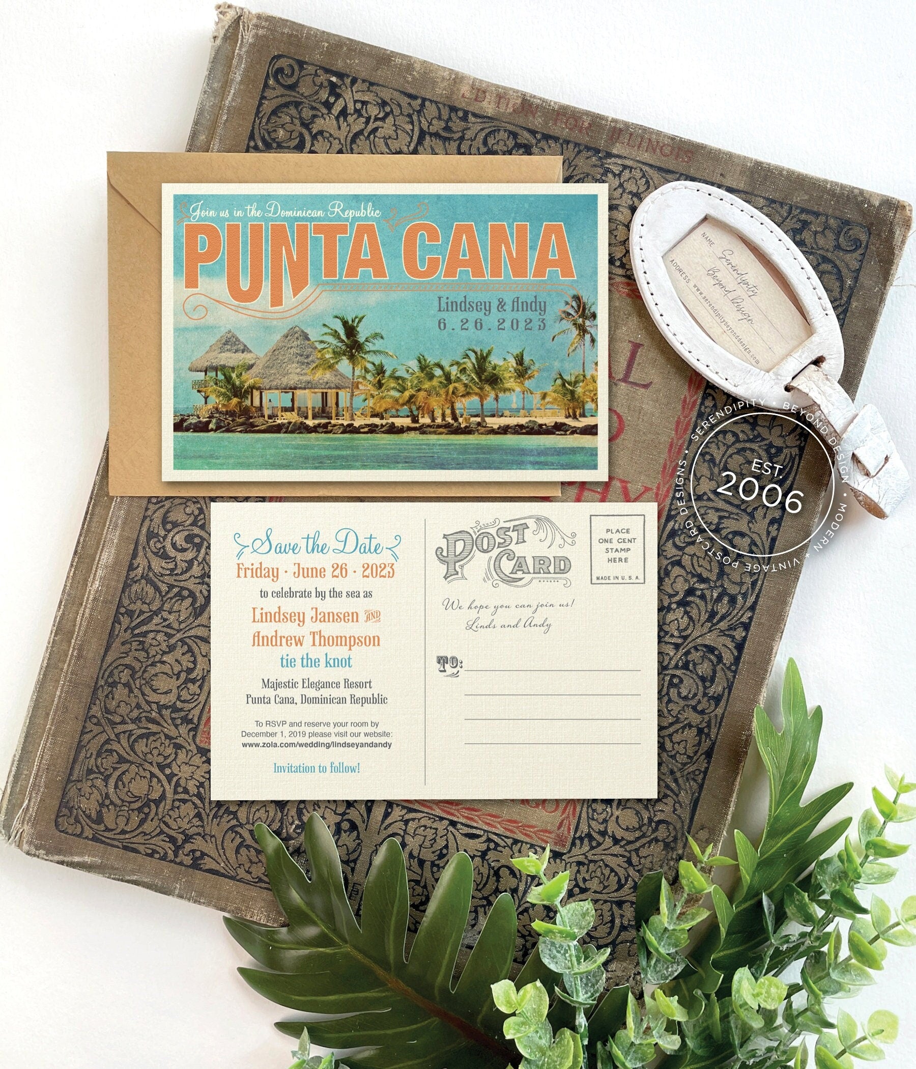 Save the Date - Punta Cana - Vintage Travel Postcard (Dominican Republic)