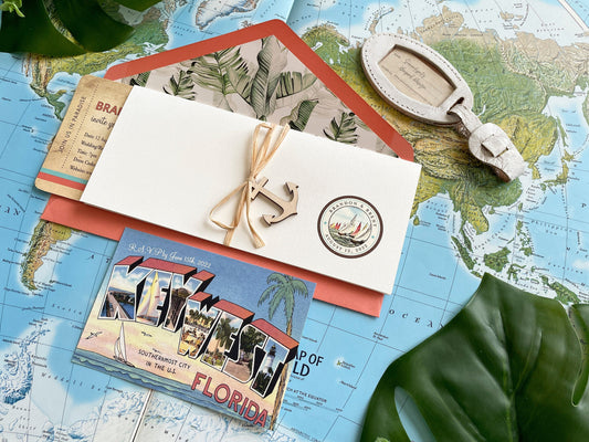Key West Boarding Pass Wedding Invitation (Hemingway House)
