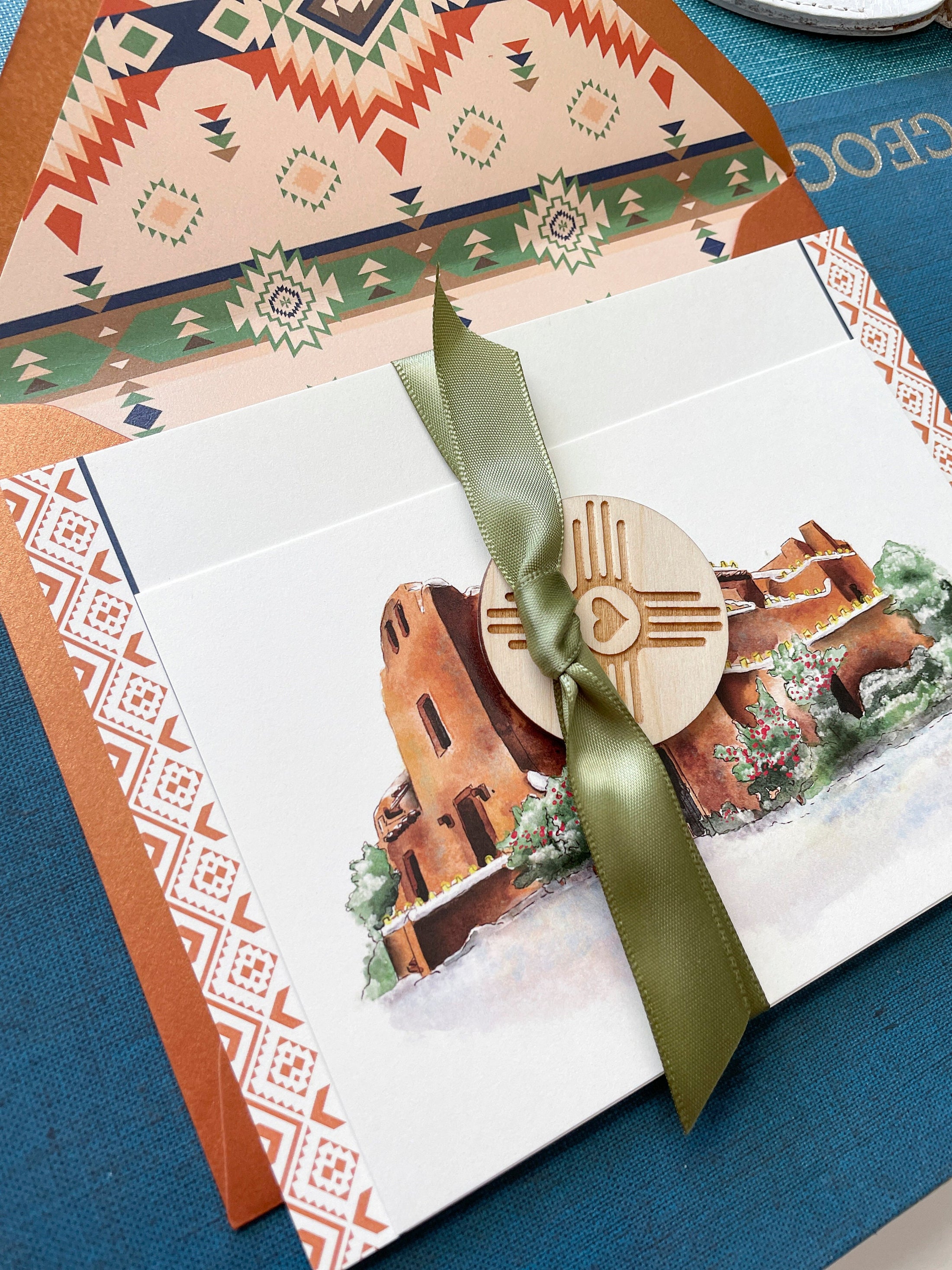 Winter Watercolor Santa Fe Wedding Invitation (New Mexico)