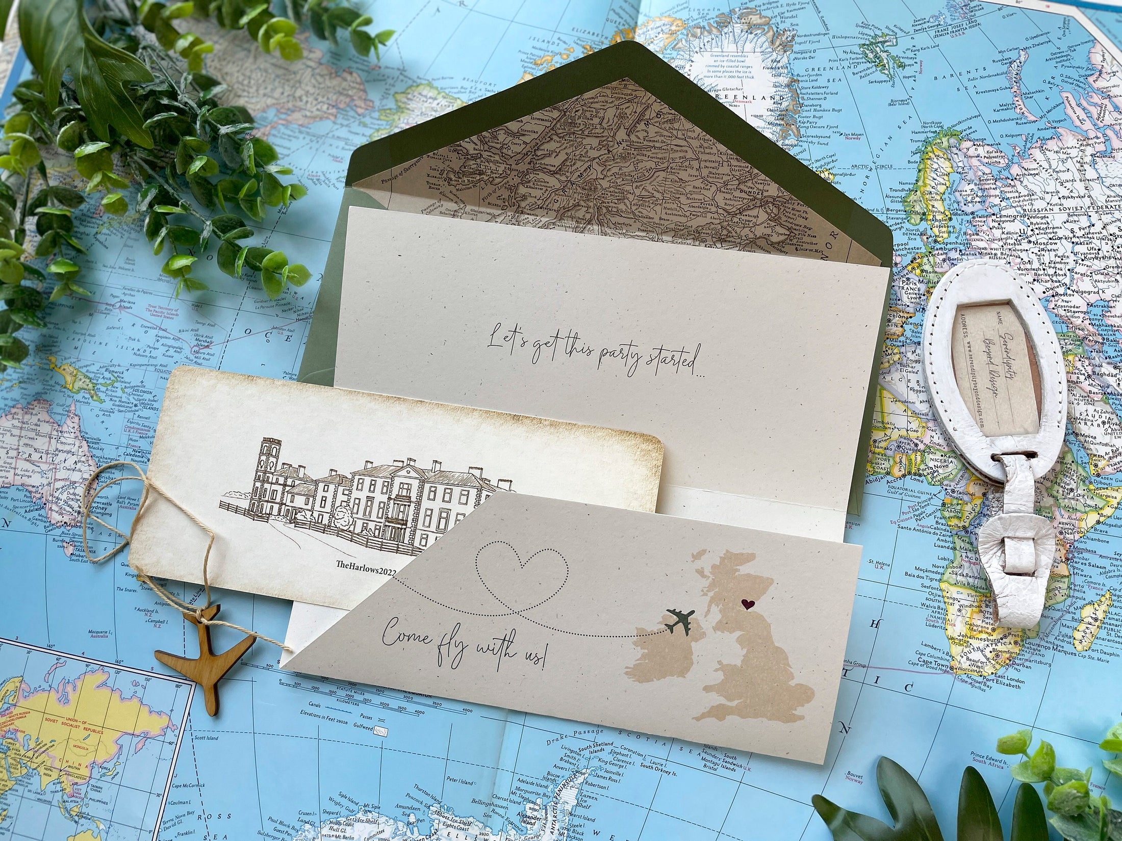 Vintage Boarding Pass Wedding Invitation (Scotland)