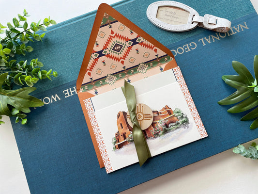 Winter Watercolor Santa Fe Wedding Invitation (New Mexico)