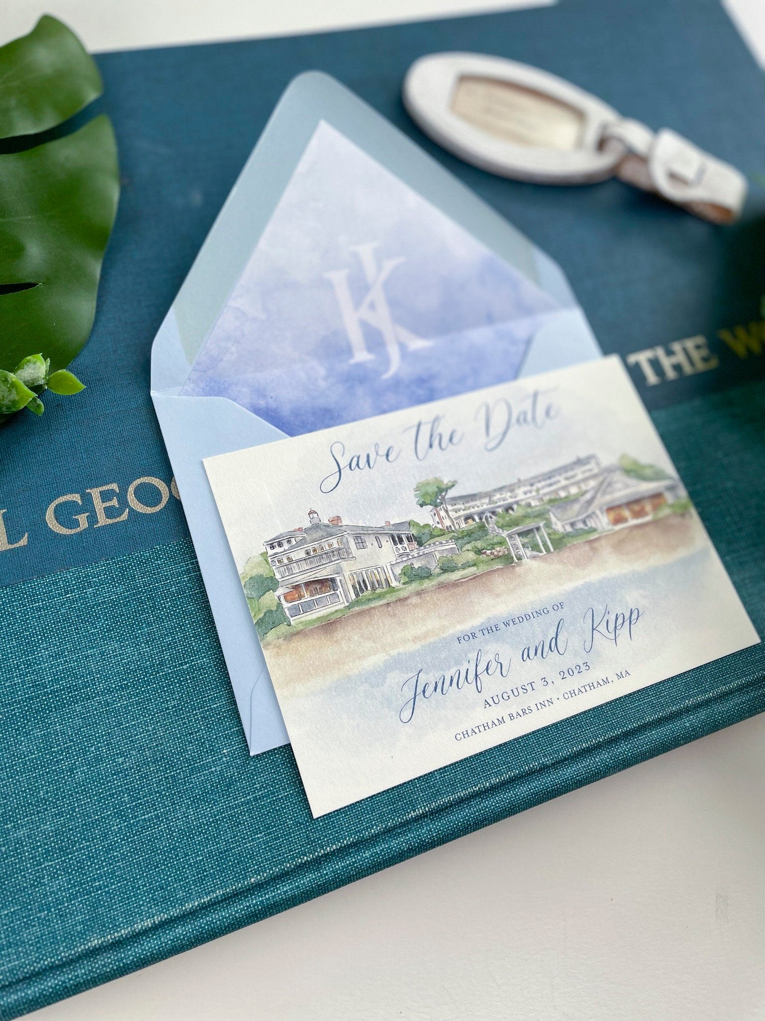 Watercolor Save the Date - Chatham Bars Inn (Chatham, Massachusetts)
